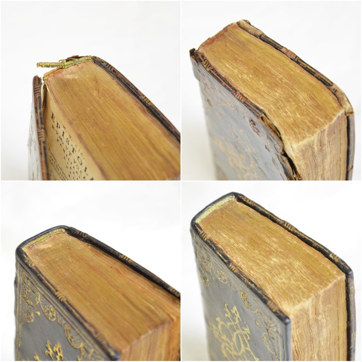 Avant / Après restauration des tranchefiles et de la coiffe. Avant / Après restauration des tranchefiles et de la coiffe.